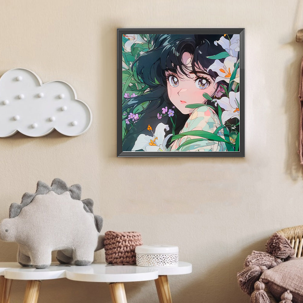 Cartoon Girl - Full Round Drill Diamond Painting 30*30CM