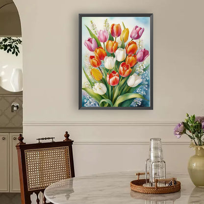 Tulip Bouquet - Full Round Drill Diamond Painting 30*40CM