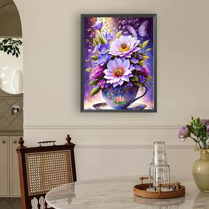 Ladybug Cup Flower - Full Round Drill Diamond Painting 30*40CM