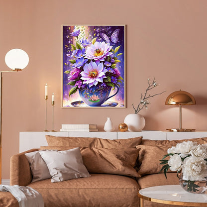 Ladybug Cup Flower - Full Round Drill Diamond Painting 30*40CM