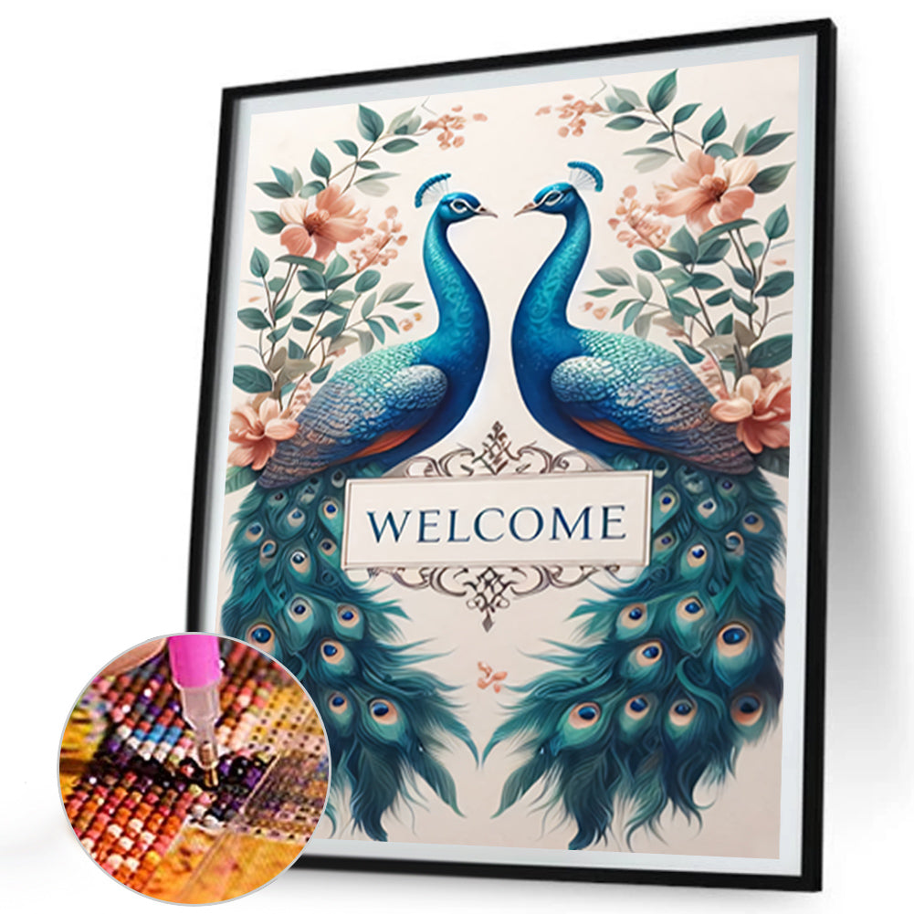 Peacock - Full Round Drill Diamond Painting 35*40CM