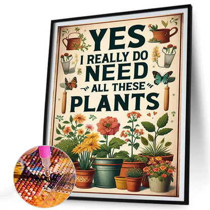 Plant - Full Round Drill Diamond Painting 35*40CM