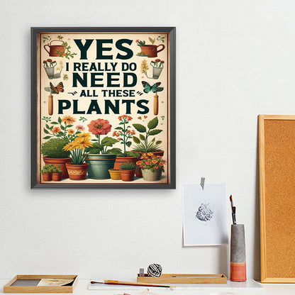 Plant - Full Round Drill Diamond Painting 35*40CM