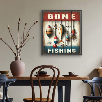 Fishing - Full Round Drill Diamond Painting 35*40CM