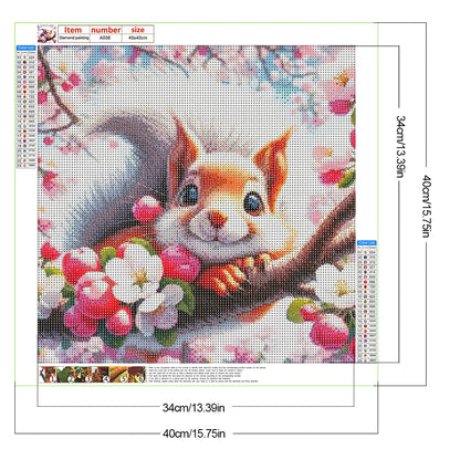 Squirrel - Full Round Drill Diamond Painting 40*40CM