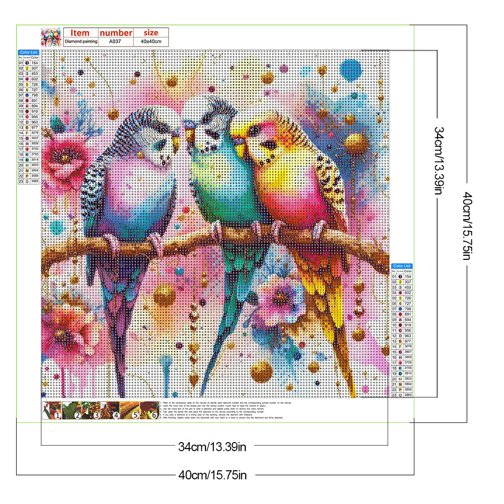 Parrot - Full Round Drill Diamond Painting 40*40CM