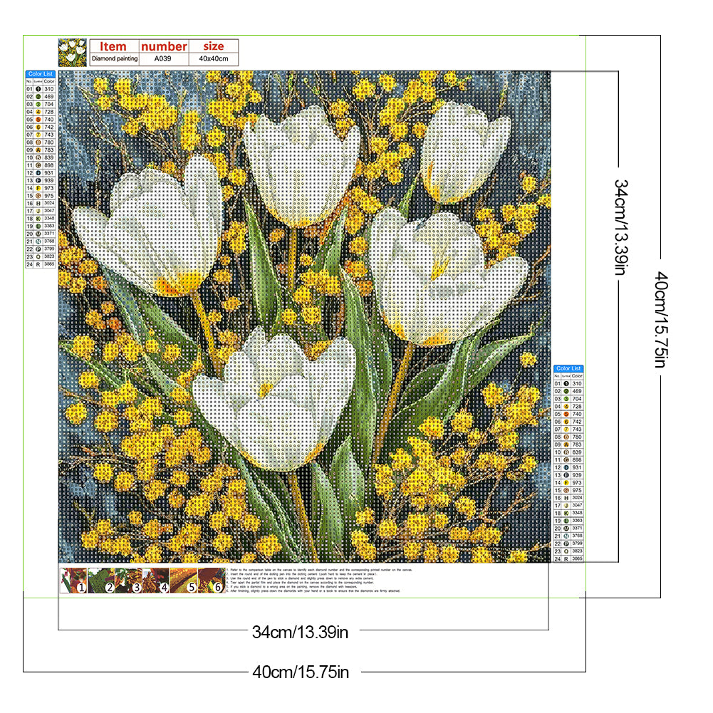 Tulip - Full Round Drill Diamond Painting 40*40CM