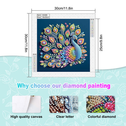 Peacock - Special Shaped Drill Diamond Painting 30*30CM