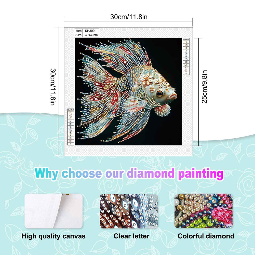 Koi Carp - Special Shaped Drill Diamond Painting 30*30CM