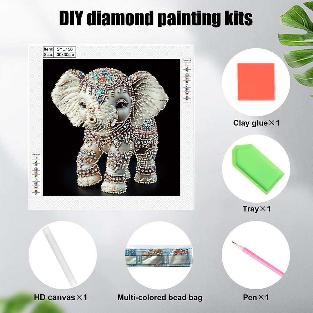 Elephant - Special Shaped Drill Diamond Painting 30*30CM