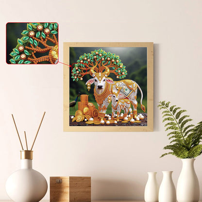 Parent-Child Cow - Special Shaped Drill Diamond Painting 30*30CM