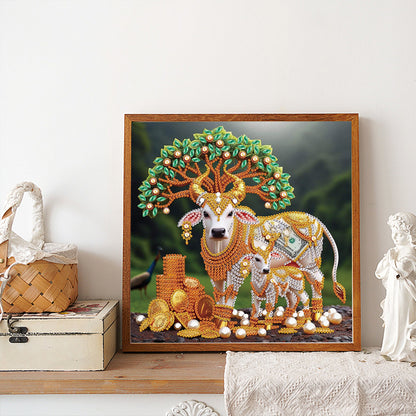 Parent-Child Cow - Special Shaped Drill Diamond Painting 30*30CM