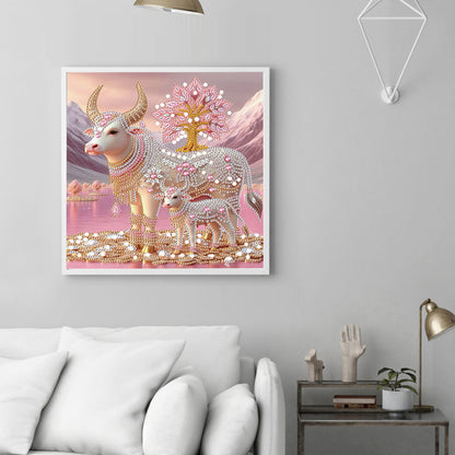 Parent-Child Cow - Special Shaped Drill Diamond Painting 30*30CM