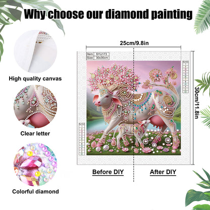 Parent-Child Cow - Special Shaped Drill Diamond Painting 30*30CM