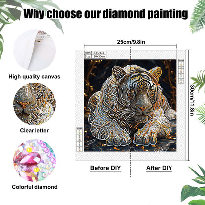 Tiger - Special Shaped Drill Diamond Painting 30*30CM