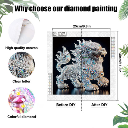Mythical Lion - Special Shaped Drill Diamond Painting 30*30CM