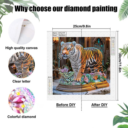 Tiger - Special Shaped Drill Diamond Painting 30*30CM