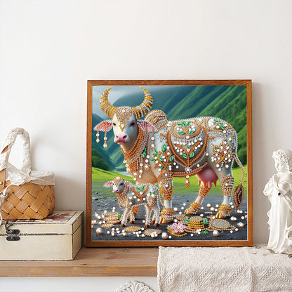 Parent-Child Cow - Special Shaped Drill Diamond Painting 30*30CM