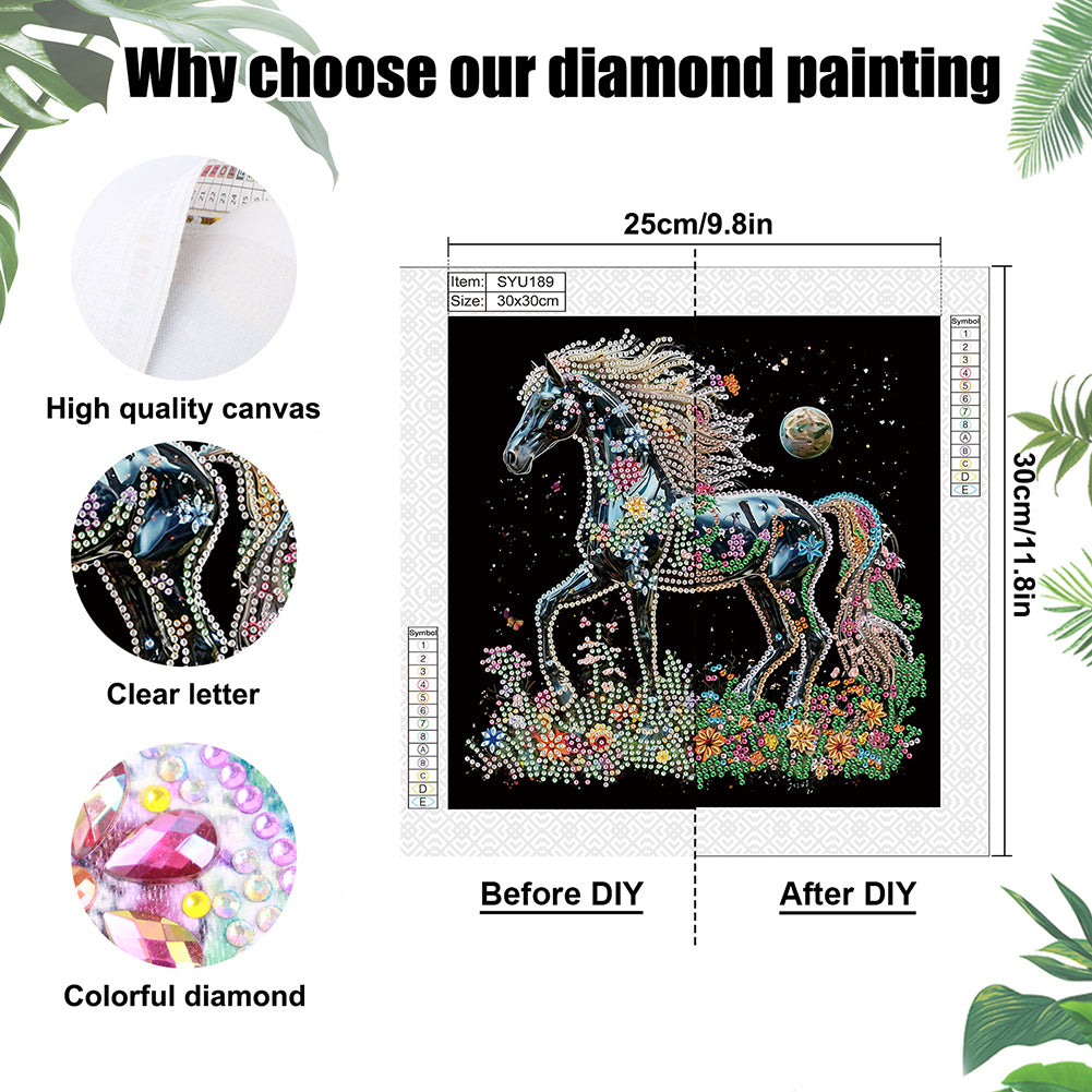 Horse - Special Shaped Drill Diamond Painting 30*30CM