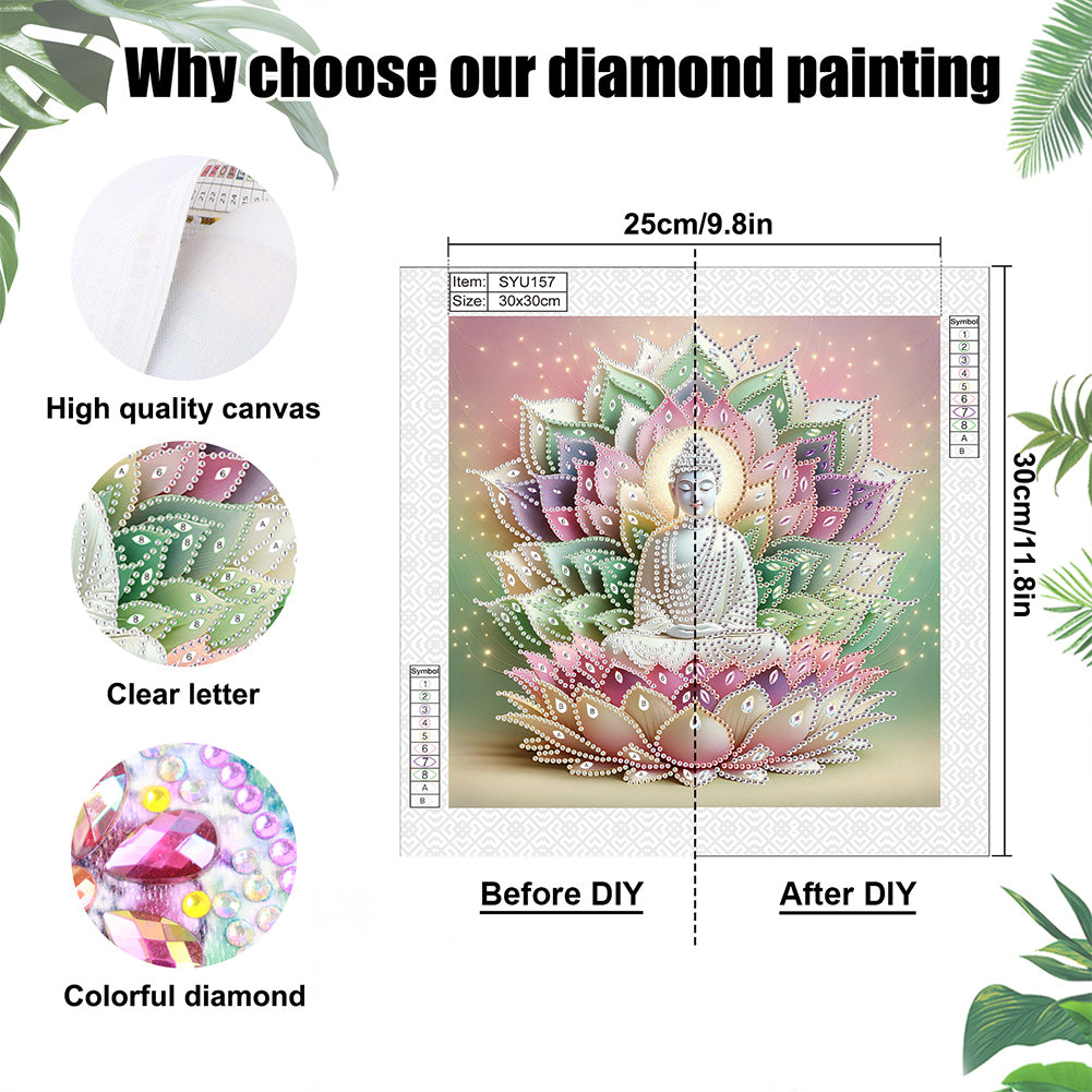 Buddha Statue - Special Shaped Drill Diamond Painting 30*30CM