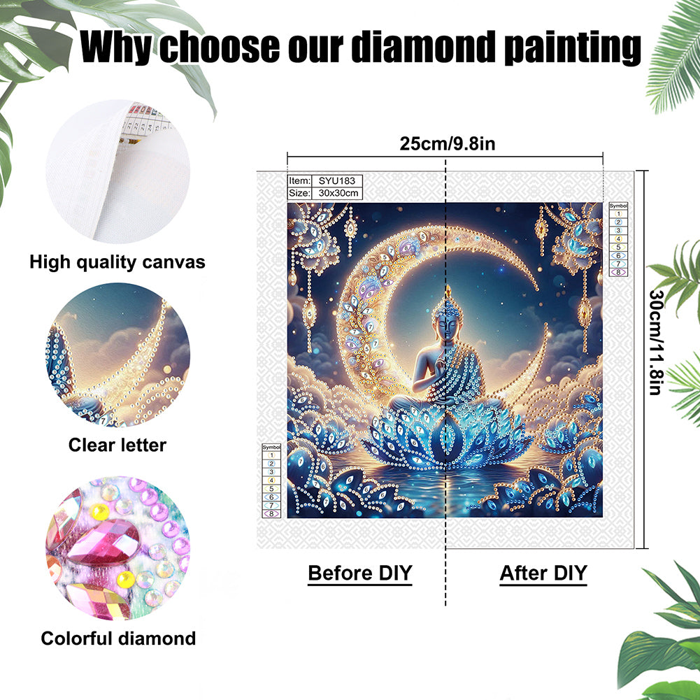 Buddha Statue - Special Shaped Drill Diamond Painting 30*30CM