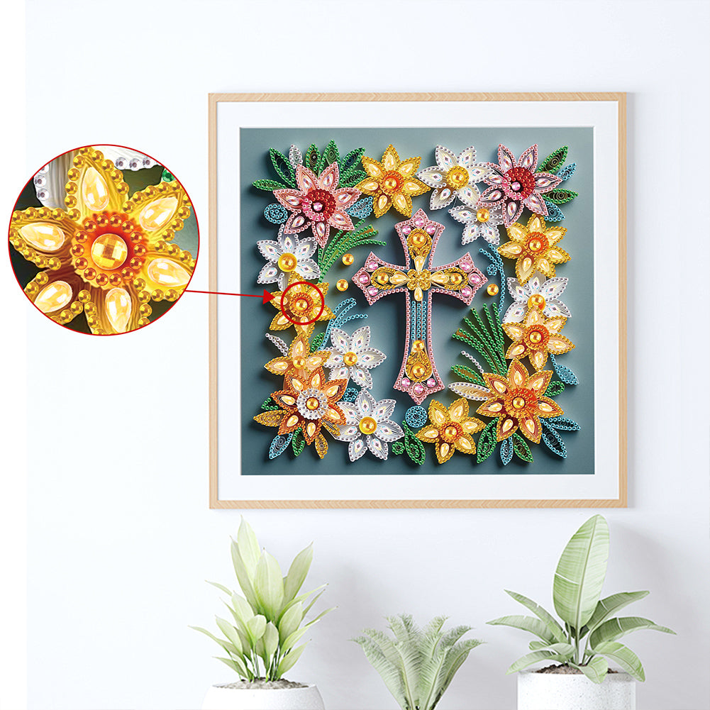 Cross - Special Shaped Drill Diamond Painting 30*30CM