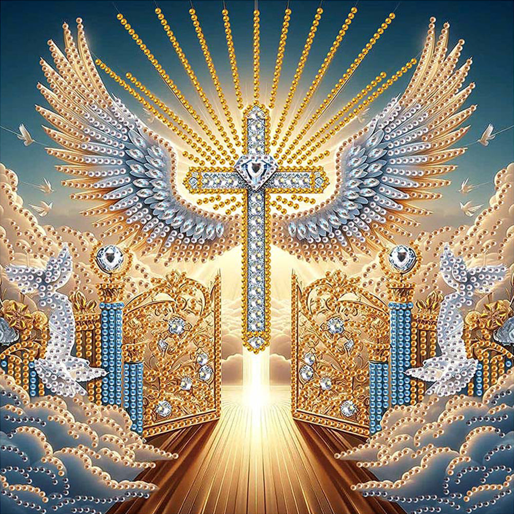 Winged Cross - Special Shaped Drill Diamond Painting 30*30CM
