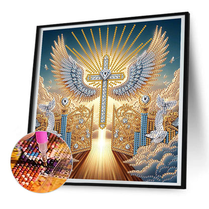 Winged Cross - Special Shaped Drill Diamond Painting 30*30CM