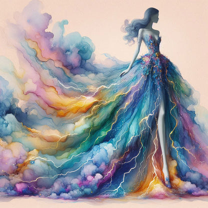 Thunder Cloud Skirt - Full Round Drill Diamond Painting 30*30CM