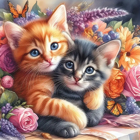 Cat - Full Round Drill Diamond Painting 40*40CM