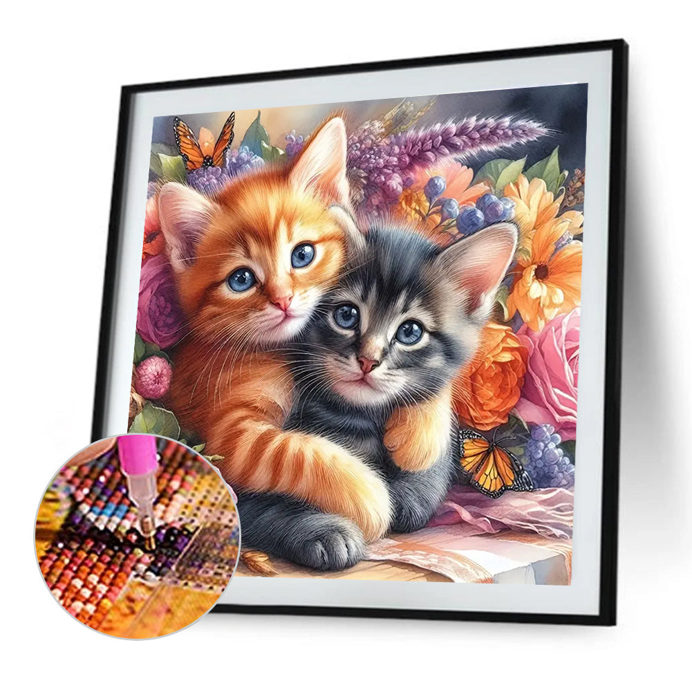 Cat - Full Round Drill Diamond Painting 40*40CM
