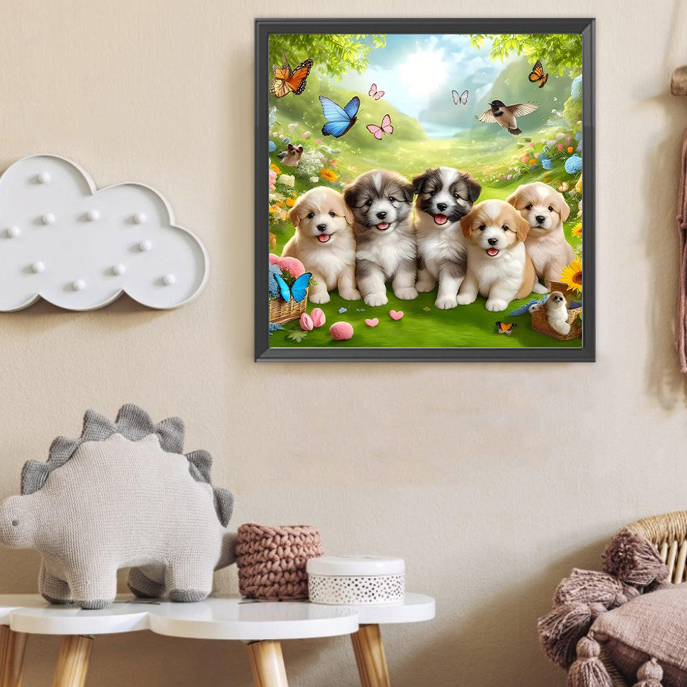 Dogs - Full Round Drill Diamond Painting 40*40CM