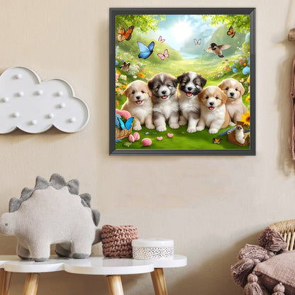 Dogs - Full Round Drill Diamond Painting 40*40CM