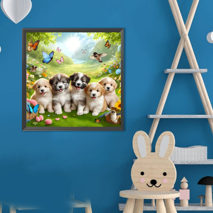 Dogs - Full Round Drill Diamond Painting 40*40CM