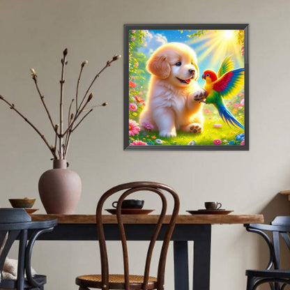 Dog And Parrot - Full Round Drill Diamond Painting 40*40CM