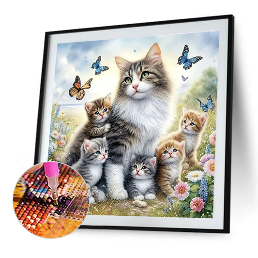 Cats - Full Round Drill Diamond Painting 40*40CM