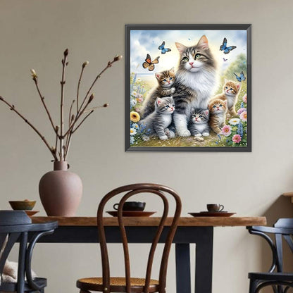 Cats - Full Round Drill Diamond Painting 40*40CM