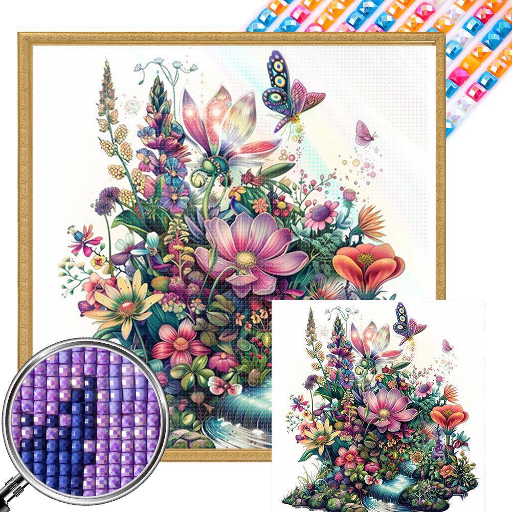 Flower And Bird House - Full AB Square Drill Diamond Painting 40*40CM