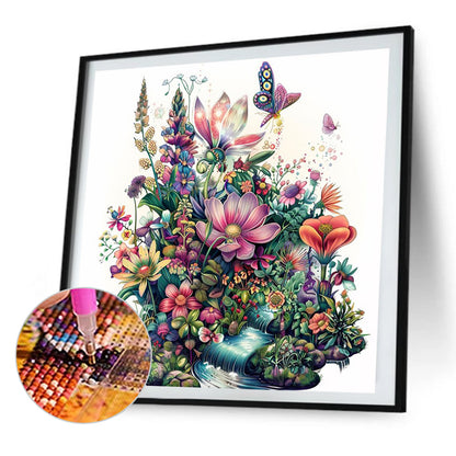 Flower And Bird House - Full AB Square Drill Diamond Painting 40*40CM