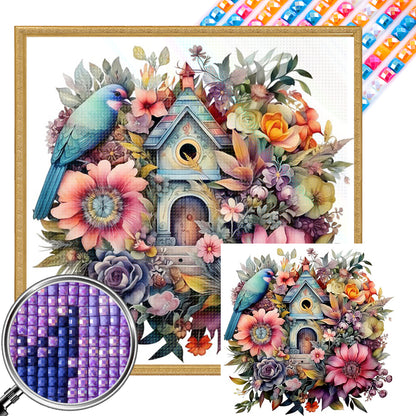 Flower And Bird House - Full AB Square Drill Diamond Painting 40*40CM