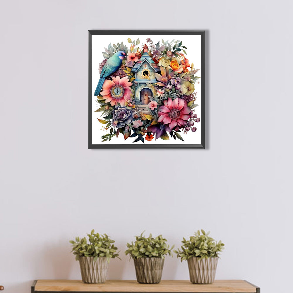 Flower And Bird House - Full AB Square Drill Diamond Painting 40*40CM