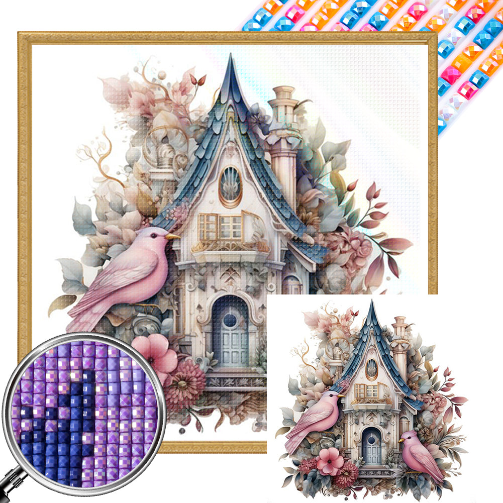 Flower And Bird House - Full AB Square Drill Diamond Painting 40*40CM