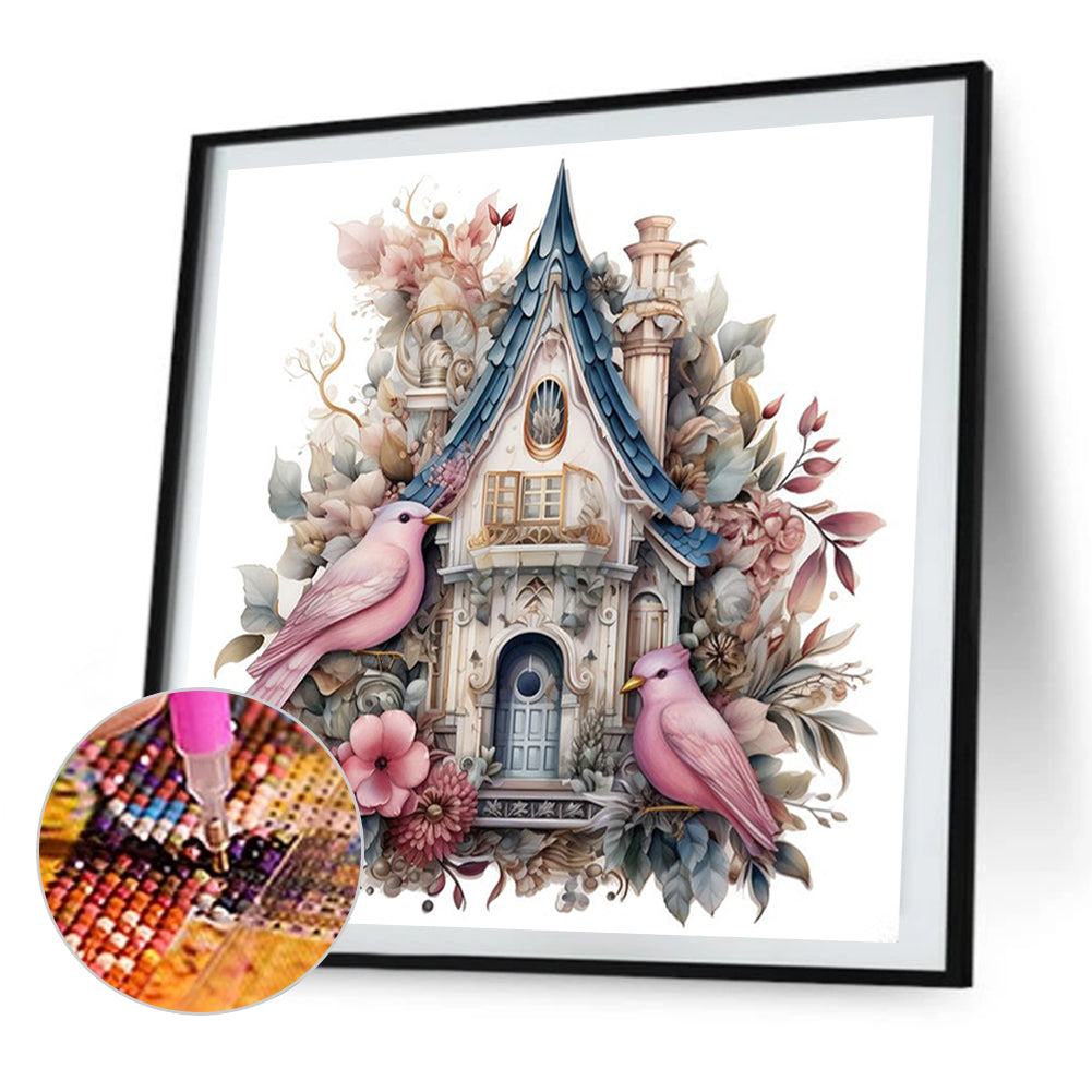 Flower And Bird House - Full AB Square Drill Diamond Painting 40*40CM