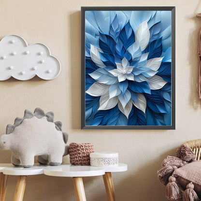 Blue And White Flowers - Full AB Square Drill Diamond Painting 35*45CM