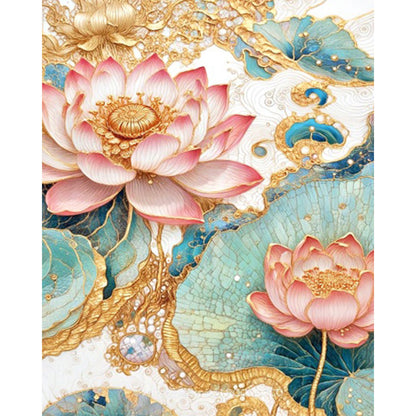 Lotus - Full AB Square Drill Diamond Painting 40*50CM