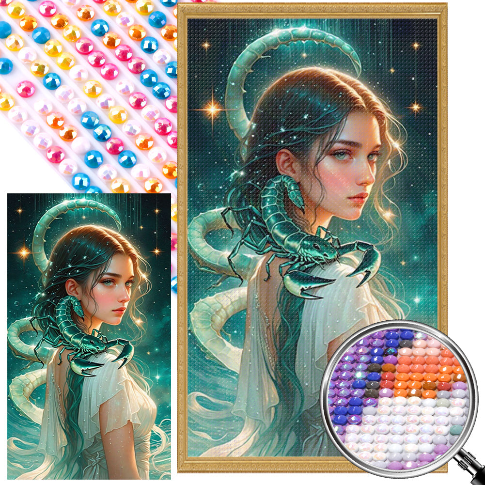 Scorpio Girl - Full AB Round Drill Diamond Painting 40*70CM