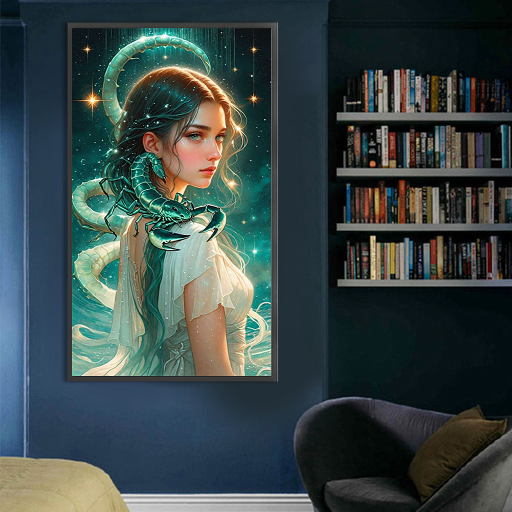 Scorpio Girl - Full AB Round Drill Diamond Painting 40*70CM