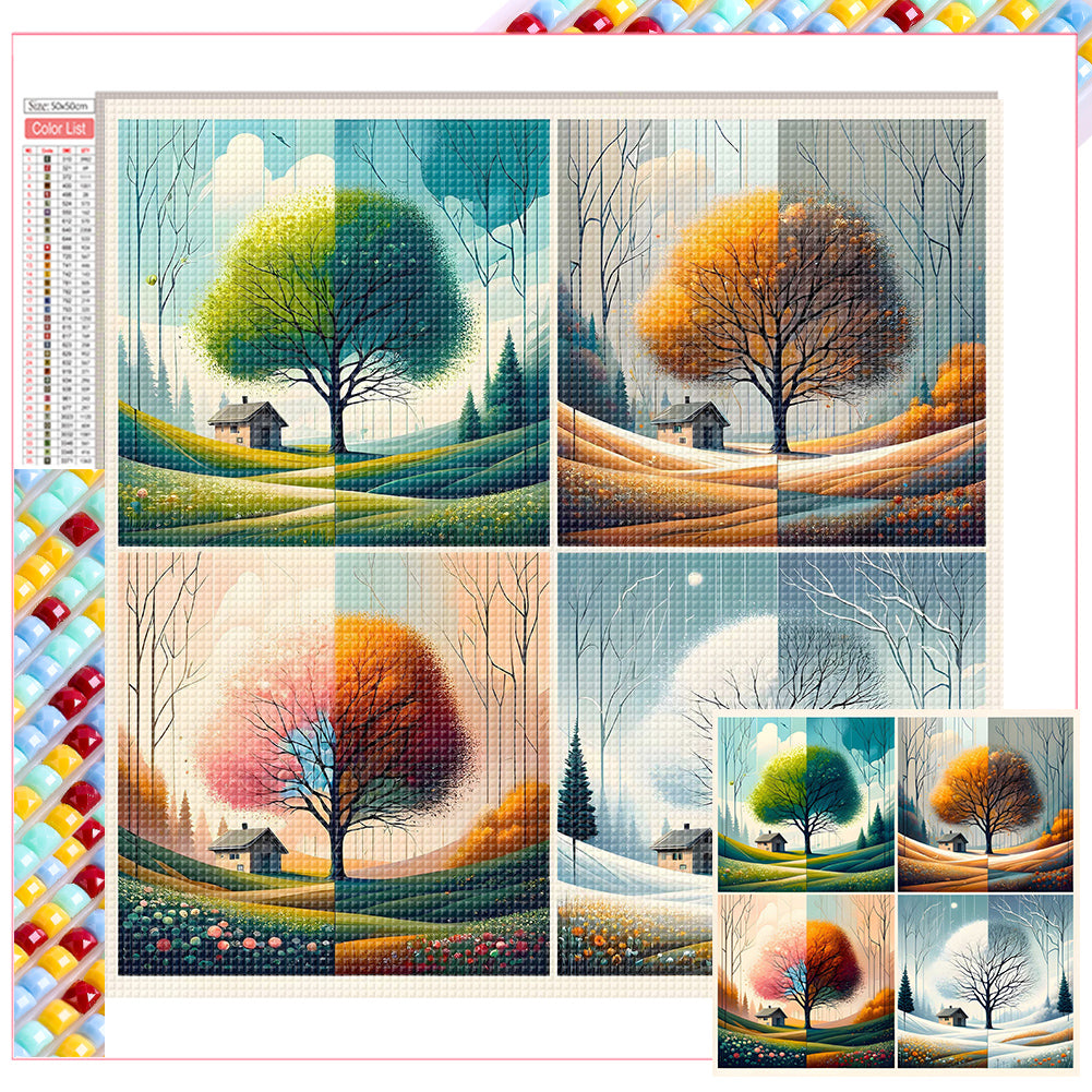 Four Seasons - Full Square Drill Diamond Painting 50*50CM