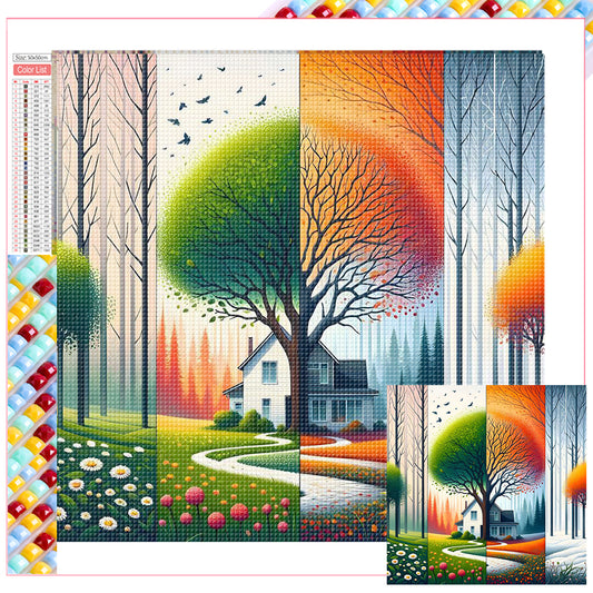 Four Seasons - Full Square Drill Diamond Painting 50*50CM