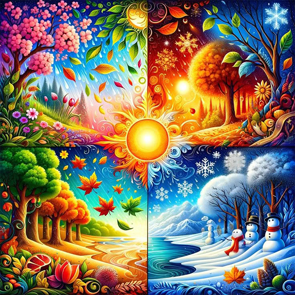Four Seasons - Full Square Drill Diamond Painting 50*50CM